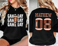 Personalized Football Game Day Short Sleeve T-Shirt, Two Sided