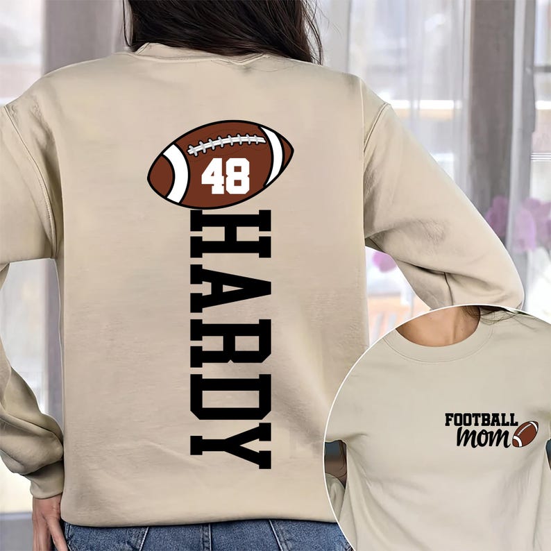 Football Mom Sweatshirt with Kids Name & Jersey Number