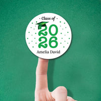 Personalized Graduation 2026 Stickers, Custom Class of 2026 Stickers, 2026 Graduation Labels, Round Graduation Party Favors, Gift Sticker