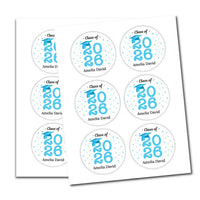 Personalized Graduation 2026 Stickers, Custom Class of 2026 Stickers, 2026 Graduation Labels, Round Graduation Party Favors, Gift Sticker