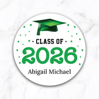 Personalized Graduation 2026 Stickers, Custom Class of 2026 Stickers, 2026 Graduation Labels, Round Graduation Party Favors, Gift Sticker
