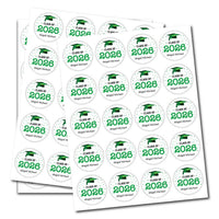 Personalized Graduation 2026 Stickers, Custom Class of 2026 Stickers, 2026 Graduation Labels, Round Graduation Party Favors, Gift Sticker