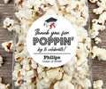 Thank You for Popping By Vinyl Labels, Graduation 2026 Favor Stickers, Custom Graduation Labels, Personalized Party Decor for Popcorn Bags