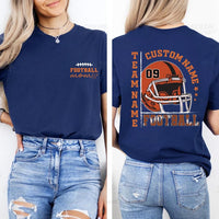 Custom American Football Team Name Shirt, Last Name Football Mom Shirt, Game Day Mom Tee, Front Back
