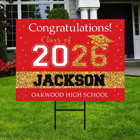 Personalized Graduation College Yard Sign 2026, College Bound Sign, Class of 2026, Custom Graduation 2026 Yard Sign with Metal H-Stake