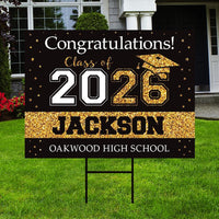 Personalized Graduation College Yard Sign 2026, College Bound Sign, Class of 2026, Custom Graduation 2026 Yard Sign with Metal H-Stake
