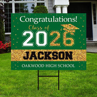Personalized Graduation College Yard Sign 2026, College Bound Sign, Class of 2026, Custom Graduation 2026 Yard Sign with Metal H-Stake