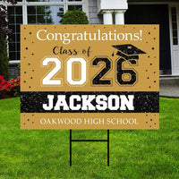 Personalized Graduation College Yard Sign 2026, College Bound Sign, Class of 2026, Custom Graduation 2026 Yard Sign with Metal H-Stake