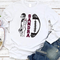 Personalized Football Long Sleeve Shirt, Matching Football Player Shirt