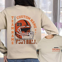 Custom American Football Team Name Shirt, Last Name Football Mom Shirt, Game Day Mom Tee, Front Back