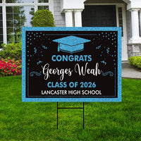 Personalized Graduation Yard Sign 2026 - Coroplast Grad Sign, Class of 2026 Sign, Custom Graduation 2026 Yard Sign with Metal H-Stake