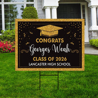 Personalized Graduation Yard Sign 2026 - Coroplast Grad Sign, Class of 2026 Sign, Custom Graduation 2026 Yard Sign with Metal H-Stake