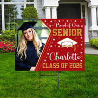Personalized Graduation Yard Sign 2026 with Photo, 2026 Senior Grad Sign, Class of 2026, Custom Graduation 2026 Yard Sign with Metal H-Stake