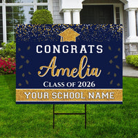 Personalized Graduation Yard Sign 2026, Graduate 2026, Senior Grad Sign, Class of 2026, Custom Graduation 2026 Yard Sign with Metal H-Stake