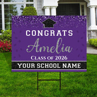 Personalized Graduation Yard Sign 2026, Graduate 2026, Senior Grad Sign, Class of 2026, Custom Graduation 2026 Yard Sign with Metal H-Stake
