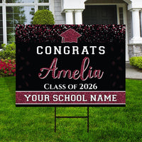 Personalized Graduation Yard Sign 2026, Graduate 2026, Senior Grad Sign, Class of 2026, Custom Graduation 2026 Yard Sign with Metal H-Stake