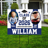 Personalized Graduation Yard Sign 2026 with Photo - Grad Sign, Class of 2026, Custom Graduation 2026 Yard Sign with Metal H-Stake