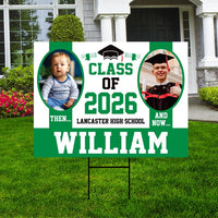 Personalized Graduation Yard Sign 2026 with Photo - Grad Sign, Class of 2026, Custom Graduation 2026 Yard Sign with Metal H-Stake