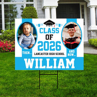 Personalized Graduation Yard Sign 2026 with Photo - Grad Sign, Class of 2026, Custom Graduation 2026 Yard Sign with Metal H-Stake