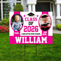 Personalized Graduation Yard Sign 2026 with Photo - Grad Sign, Class of 2026, Custom Graduation 2026 Yard Sign with Metal H-Stake