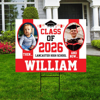 Personalized Graduation Yard Sign 2026 with Photo - Grad Sign, Class of 2026, Custom Graduation 2026 Yard Sign with Metal H-Stake