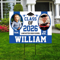 Personalized Graduation Yard Sign 2026 with Photo - Grad Sign, Class of 2026, Custom Graduation 2026 Yard Sign with Metal H-Stake