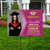 Personalized Graduation Yard Sign 2026 with Photo - Grad Sign, Class of 2026, Custom Graduation 2026 Yard Sign with Metal H-Stake