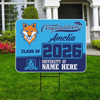 Personalized Graduation Yard Sign 2026 - Coroplast Grad Sign Class of 2026 Graduate Sign Custom Graduation 2026 Yard Sign with Metal H-Stake