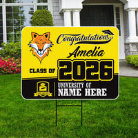 Personalized Graduation Yard Sign 2026 - Coroplast Grad Sign Class of 2026 Graduate Sign Custom Graduation 2026 Yard Sign with Metal H-Stake