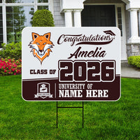Personalized Graduation Yard Sign 2026 - Coroplast Grad Sign Class of 2026 Graduate Sign Custom Graduation 2026 Yard Sign with Metal H-Stake