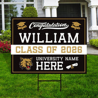 Personalized College Graduation 2026 Yard Sign, College Logo, Class of 2026, Custom Graduate School University Lawn Sign with Metal H-Stake