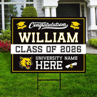 Personalized College Graduation 2026 Yard Sign, College Logo, Class of 2026, Custom Graduate School University Lawn Sign with Metal H-Stake