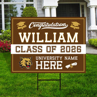Personalized College Graduation 2026 Yard Sign, College Logo, Class of 2026, Custom Graduate School University Lawn Sign with Metal H-Stake