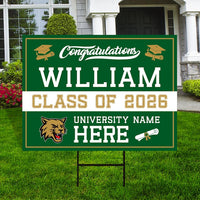 Personalized College Graduation 2026 Yard Sign, College Logo, Class of 2026, Custom Graduate School University Lawn Sign with Metal H-Stake