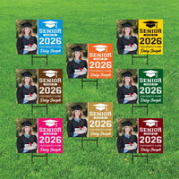 Personalized Graduation Yard Sign 2026 with Photo, 2026 Senior Grad Sign, Class of 2026, Custom Graduation 2026 Yard Sign with Metal H-Stake