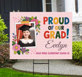 Personalized Kid Elementary Graduation 2026 Yard Sign with Photo, Preschool Sign, Class of 2026, Custom Grad Lawn Signage with Metal H-Stake