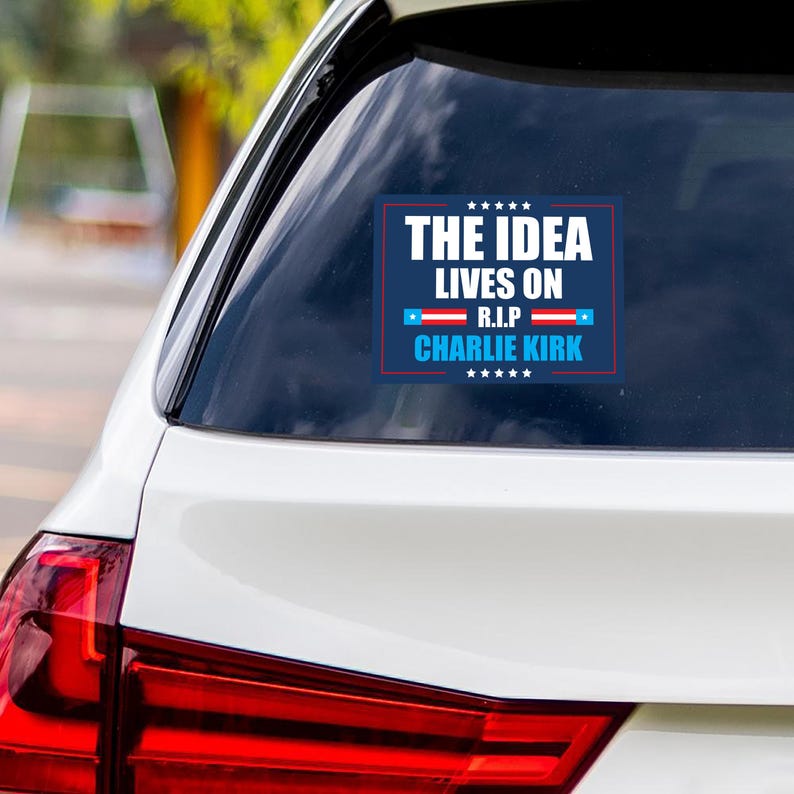 Justice for Charlie Vinyl Sticker, A True Patriot Charlie Kirk, Charlie Kirk Freedom, Charlie Kirk Is My Hero Bumper Sticker, 6" x 4.5"