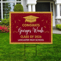 Personalized Graduation Yard Sign 2026 - Coroplast Grad Sign, Class of 2026 Sign, Custom Graduation 2026 Yard Sign with Metal H-Stake