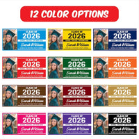 Graduation 2026 Personalized Banner Sign With Photo - 13 Oz Heavy Duty Waterproof Class of 2026, Graduation Vinyl Banner With Metal Grommets
