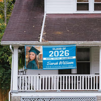 Graduation 2026 Personalized Banner Sign With Photo - 13 Oz Heavy Duty Waterproof Class of 2026, Graduation Vinyl Banner With Metal Grommets