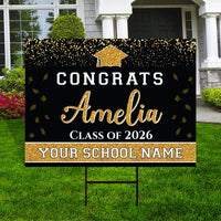 Personalized Graduation Yard Sign 2026, Graduate 2026, Senior Grad Sign, Class of 2026, Custom Graduation 2026 Yard Sign with Metal H-Stake