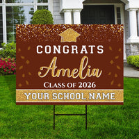 Personalized Graduation Yard Sign 2026, Graduate 2026, Senior Grad Sign, Class of 2026, Custom Graduation 2026 Yard Sign with Metal H-Stake