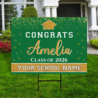 Personalized Graduation Yard Sign 2026, Graduate 2026, Senior Grad Sign, Class of 2026, Custom Graduation 2026 Yard Sign with Metal H-Stake