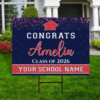 Personalized Graduation Yard Sign 2026, Graduate 2026, Senior Grad Sign, Class of 2026, Custom Graduation 2026 Yard Sign with Metal H-Stake