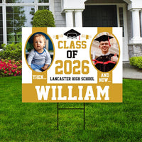 Personalized Graduation Yard Sign 2026 with Photo - Grad Sign, Class of 2026, Custom Graduation 2026 Yard Sign with Metal H-Stake
