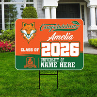Personalized Graduation Yard Sign 2026 - Coroplast Grad Sign Class of 2026 Graduate Sign Custom Graduation 2026 Yard Sign with Metal H-Stake