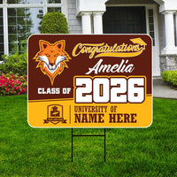 Personalized Graduation Yard Sign 2026 - Coroplast Grad Sign Class of 2026 Graduate Sign Custom Graduation 2026 Yard Sign with Metal H-Stake