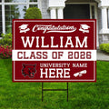 Personalized College Graduation 2026 Yard Sign, College Logo, Class of 2026, Custom Graduate School University Lawn Sign with Metal H-Stake