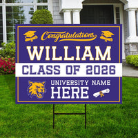 Personalized College Graduation 2026 Yard Sign, College Logo, Class of 2026, Custom Graduate School University Lawn Sign with Metal H-Stake