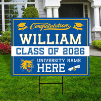 Personalized College Graduation 2026 Yard Sign, College Logo, Class of 2026, Custom Graduate School University Lawn Sign with Metal H-Stake